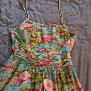 Flamingo Print Pinup Dress Retrolicious